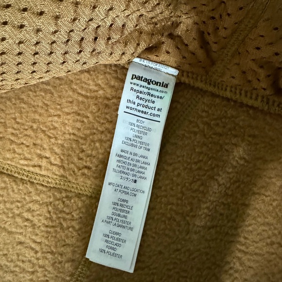 Patagonia Vest Adult Small Beige Retro Pile Full Zip Pocket Deep Fleece Outdoor - Picture 7 of 9